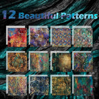 Scrapbook Paper Pad, 24 Sheets Mixture Colored Paper, 6"×6” Holiday Pattern Cardstock Paper Assorted Colors, Scrapbooking Supplies Paper for Junk Journal Craft DIY Photo Album Cottagecore Room Décor