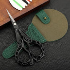 Sewing Embroidery Scissors with Case Sharp Tip Detail Scissor for Thread Yarn Cross Stitch Crafts Artwork Needlepoint Cutting Knitting Shears Black