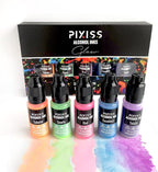 Pixiss Glow in The Dark Alcohol Ink Set - 5 Shades of Brilliantly Glowing Alcohol Ink for Epoxy Resin Supplies, Yupo Paper, Tumblers, Coasters - Resin Colorant for Epoxy Resin and Resin Art Supplies
