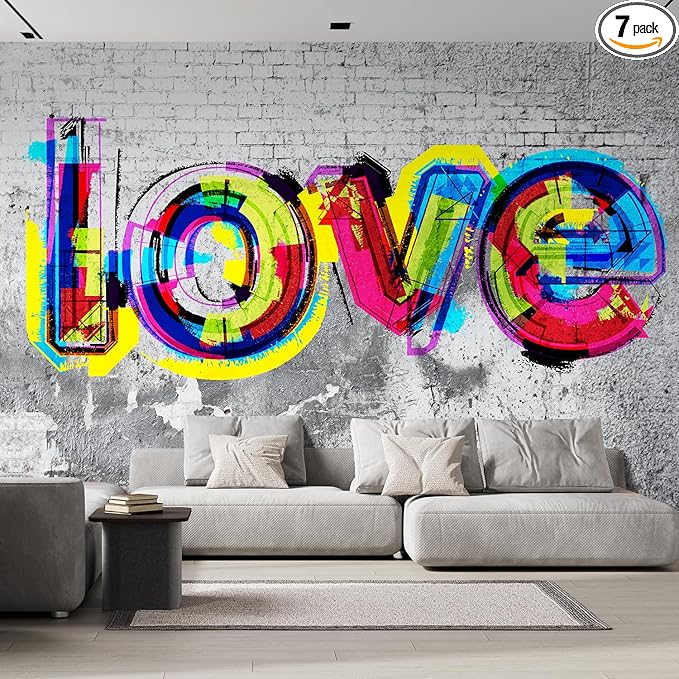 wall26 Colorful Graffiti Large Wall Mural, Removable Peel and Stick Wallpaper, Home Decor - 108x168 inches