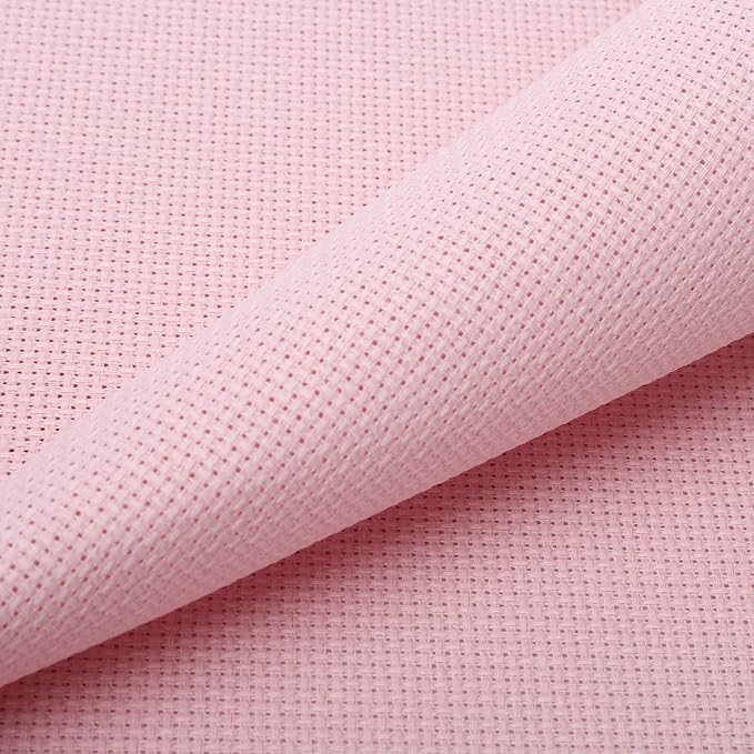 Aida Cloth 14 Count Cross Stitch Fabric,19×28inch (14CT, Pink)