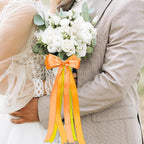 1-1/2 Inch Orange Satin Ribbons for Crafts, 6 Rolls Single-Faced Orange Assorted Ribbons for Gift Wrapping Flower Bouquet Wedding Invitations Bridal Shower Hair Bows Garland Party Decor