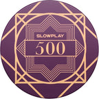 SLOWPLAY Nash Ceramic Poker Chips in Bulk, Casino Grade Ceramic 12-Gram Poker Chip for Texas Hold'em, 43mm Professional Chips Pack of 50 with Denomination of 500