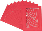 6x8 Mat for 8x10 Frame - Precut Mat Board Acid-Free Deep Red 6x8 Photo Matte Made to Fit a 8x10 Picture Frame, Premium Matboard for Family Photos, Show Kits, Art, Picture Framing, Pack of 25 Mats