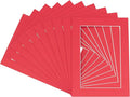 11x14 Mat for 8.5x11 Photo - Precut Deep Red Picture Matboard for Frames 11 x 14 Inches - Bevel Cut Matte to Display Art 8.5 x 11 Inches - Acid Free Pack of 100 MATS with Backing Boards & Clear Bags