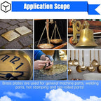 Brass Sheet,6" x 6"-18 Gauge(1mm) Thickness,99.9% Pure Brass Plates for DIY, Jewelry, Electrical, Repair, Industrial(2 Pac）