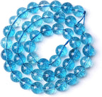 6mm 61pcs Blue Topaz Crystal Quartz Natural Stone Round Loose Beads for Jewelry Making DIY Bracelet Necklace Earrings