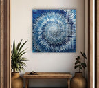 My Photostation.com 28Wx18H'' Abstract Blue Textured Glass Wall ArtTempered Glass Printing Wall Decor Large Wall Art Wall Hangings