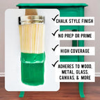 Daydream Apothecary Premium Chalk Style Paint for Furniture, Home Décor, Wood, DIY Interior Projects, Quick Dry, No Prep or Prime Needed, Matte Green - 16oz