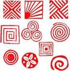 Royal Kraft Geometric Wooden Printing Stamps (Set of 10) - DIY Henna Fabric Textile Paper Clay Pottery Blocks Htag2171