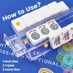 4PCS Mahjong Racks with Pushers,Clear Acrylic American Majiang Tile Racks