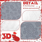 12 Pcs Christmas Polymer Clay Texture Sheets - Cute Texture Mat for Embossing, DIY Tools for Snowman Elf Clay Earring Jewelry Making