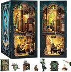 CUTEBEE Book Nook Kit, DIY Booknook Miniature House Tiny House 3D Wooden Puzzle Dollhouse Kit for Adults and Teens, Bookshelf Insert Decor, DIY Craft Gift Model Build