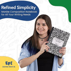 EPI Marble Hardcover Wide Ruled Composition Notebook | 200 Pages (100 Sheets), 9.75 x 7.5 in, Sturdy Sewn Binding | School, Office, Journaling, Notes - 48 Pack
