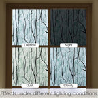 DKTIE Nature Pattern Rainbow Window Film Decorative Stained Glass Window Film Static Cling Films Easy Apply Removable Comes with Tools (U1747-Reeded Glass, 35.4" x 118.1")
