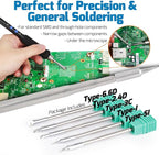WEP 982-V Micro Soldering kit with 5 C245 Soldering Iron Tips, Temperature Control, Sleep Mode, Auto Shutdown and LCD Display