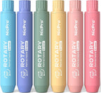 Nicpro 6 Pack Rotary Retractable Erasers Pen Style, Aesthetic Pastel Twist Erasers in Rainbow Colors, Clean Erasing TPE Eraser for School Supplies, Office, Drawing & Journaling