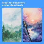 ARTISTRO Watercolor Paint Set in Portable Box, Includes Metallic and Fluorescent Paints, 2 x Brushes, Watercolour Paper, Acrylic Markers, Travel kit for Artist and Beginners