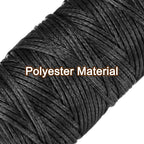 uxcell Leather Sewing Waxed Thread, 55 Yards / 50m 0.8mm 150D Flat Polyester All-Purpose Threads for Leather Crafts, Bookbinding, Black