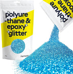Hemway Polyurethane & Epoxy Resin Glitter 100g / 3.5oz Metallic Crystal Flake Additive for Flooring Jewelry Tumblers Glass Pigment - Fine (1/64" 0.015" 0.4mm) - Ocean Blue