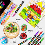 72 Colors Acrylic Paint Markers, Soft Brush Tip Pens and Markers, Water-Based Acrylic Paint Pens for Wood, Stone, Canvas, Glass, Fabric, Egg, Rock Painting and DIY Crafts Art Supplies