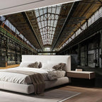 wall26 - Industrial Interior of an Old Factory Building - Removable Wall Mural | Self-Adhesive Large Wallpaper - 100x144 inches