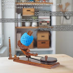 Bhartiya Handicrafts Rosewood Yarn Winder | Large Capacity 10 oz Wooden Yarn Winder for Knitting, Crocheting and Weaving | Table Top Wood Yarn Swift and Ball Winder