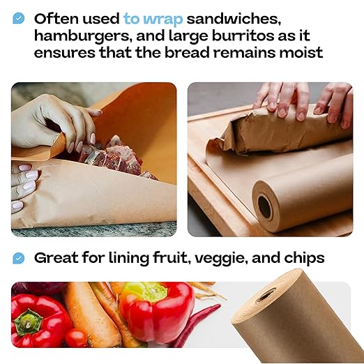 Brown Freezer Paper Roll 18" x 1800" (150 feet) with Cutter - USA-made Freezer Paper for Meat & Fish - Poly-Coated Food Wrapping Material for Freezing - Barrier Against Air & Moisture by IDL Packaging