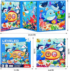 Magnetic Puzzles for Kids Ages 3-5, 3 in 1 Ocean World Toddlers Magnet Jigsaw Puzzle Book, Kids Travel Puzzles Toys, Preschool Learning Toy for Kids 3-8 Year (Ocean World)