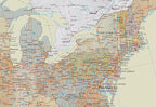 24x36 United States, USA Contemporary Premier Wall Map Poster (24x36 LAMINATED)