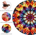 Wooden Jigsaw Puzzles - Crystal Mandala Wooden Puzzles for Adults 500 Pcs, 16.7'' Luxurious Shaped Wood Puzzle, Beautiful Package, Best Gift Toys for Adults and Kids, Family Game