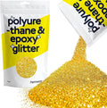 Hemway Polyurethane & Epoxy Resin Glitter 100g / 3.5oz Metallic Crystal Flake Additive for Flooring Jewelry Tumblers Glass Pigment - Fine (1/64" 0.015" 0.4mm) - Gold