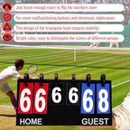 Flip Scoreboard Tabletop Score Flipper, Football Portable Scoreboard, Flip Score Keeper, Outdoor Score Flip Cards for Basketball Volleyball Tennis Sports - 6 Digits Scoreboard