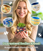 PieceRelax 3D Puzzle Planter 80 Pieces - Flower Pot - Hello Pumpkin Season, Home Decor Flower Pots for Indoor Cactus, Succulents Pots [K1107]