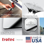 Trotec | Metallic Looking Acrylic Sheet | 12"x20"x1/16, 4 Pcs | Bright Chrome/Black | Metallic Finish - Scratch Resistant for Laser Engraving & Cutting,Printing,Glowforge,Name Plate | USA Made