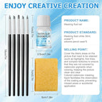 WANJAO Masking Fluid for Watercolor Painting, Liquid Masking Tape with Silicone Pens Cleaning Brush for Painting Fast Drying Easy Peel Use to Art Watercolor Supplies Retouching Covering, 30ml White