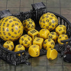 CiaraQ DND Polyhedral Dice Set (15pcs) D4-D100 Game Dice with Dice Bag for Dungeons and Dragons Role Playing Table Games (Yellow & Black)