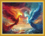 Hopeart Stamped Cross Stitch Kits for Beginner Embroidery Kits for Beginners Adults DIY 11CT Cross Stitch Patterns Needlepoint Kits Crossstitching Kits-Sea Phoenix 16x20 inch