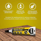 Selsil Siliconized Super Acrylic Latex Sealant, Indoor & Outdoor Paintable Caulk - Flexible, Weather & Moisture Resistant, White Caulking for Baseboards, Windows, Doors & More - 5.5 oz (160 ml)