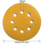 5-Inch 8-Hole Hook and Loop Sanding Discs 180-Grit Random Orbit Sandpaper, 100-Pack