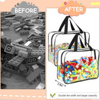 6 Packs Large Toy Storage Bags with Labels, Reusable Clear PVC Board Game Storage, Travel Waterproof Organizer Bags with Zipper for Building Blocks, Puzzle, Kids Books