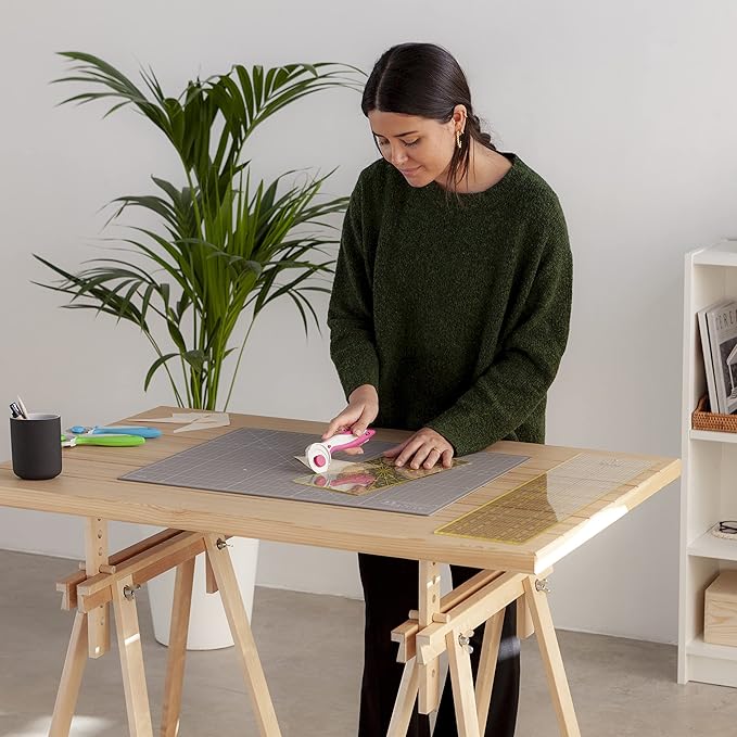 Elan Cutting Mat A2 Black & Taupe, Self Healing Cutting Mat 18x24 Inch, 5-Ply Craft Board Black, Hobby Board for Crafts 18x24 Inch