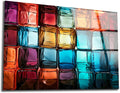 SpiritualHands Magical Light Play and Stunning Colors Tempered Glass Wall Art Painting for Living Room, Tempered Glass Modern Prints Decor, Large Vivid Color Panel for Bedroom, Kitchen, or Office