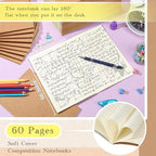 Handepo 100 Pack Composition Notebooks A5/A6 Ruled Lined Composition Kraft Notebooks Bulk Soft Cover Journals Travel Diary Memo for Students Classroom Office Supplies(A5,Kraft Color)