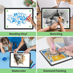 Phylosal Rechargeable A3 Light Pad with Carry Bag, Ultra-Thin Magnetic Tracing Light Box for Drawing, Diamond Art Painting Light Board with Side Button, Super Bright Light Table for Sketching (Black)
