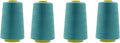 Mandala Crafts 4 Pack of Serger Threads Cones Spools - 40S/2 24000 Yards Polyester Turquoise Threads for Sergers Machine and Overlock Quilting Sewing Machine