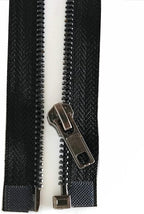 Leekayer 2PCS #5 27 Inch Zipper Black Nickel Teeth Zipper Black Metal Zipper Open End Zipper for Repair Coat Jacket