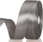 1 Inch Steel Gray Solid Satin Ribbon, 50 Yards Craft Fabric Ribbon for Gift Wrapping Floral Bouquets Wedding Party Decoration