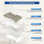 KING MOUNTAIN Linen Repair Patches, Self-Adhesive Linen Fabric Patches, 4 X 63 inch Extra Size, Multi Color, Can be Used for Linen Sofa Repair and Linen Clothes Repair（Khaki1.0
