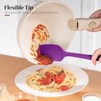 Heat Resistant Silicone Spatula Set of 4, Luxiwise 600ºF High Temp Baking Scraper Cooking Utensils Non-Stick BPA-Free for Seamless Mixing, Folding, Scraping with Rubber Kitchen Essentials (Multi-5)